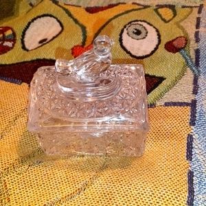 Vintage Hofbauer Brydes lead crystal rectangle trinket chest.up for trade!!